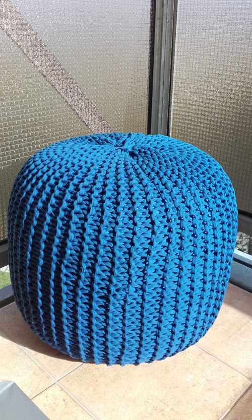 MEGA PUFF "modrý"/průměr-52,výška-42cm/ — foto 4