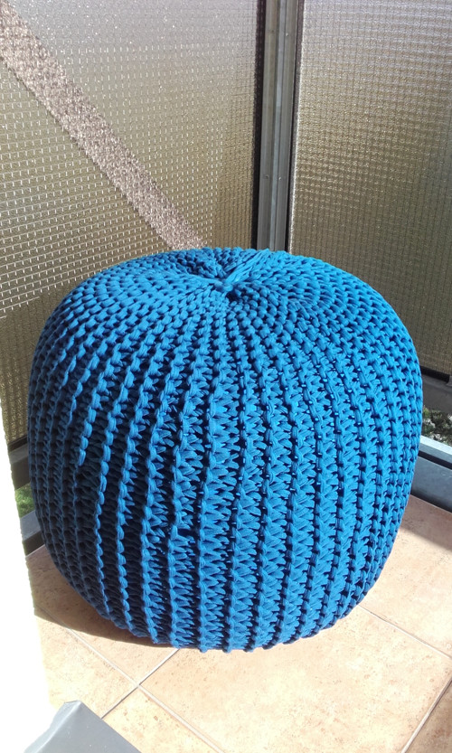 MEGA PUFF "modrý"/průměr-52,výška-42cm/ — foto 5