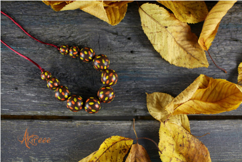 Autumn Leaves - Malované korále — foto 3