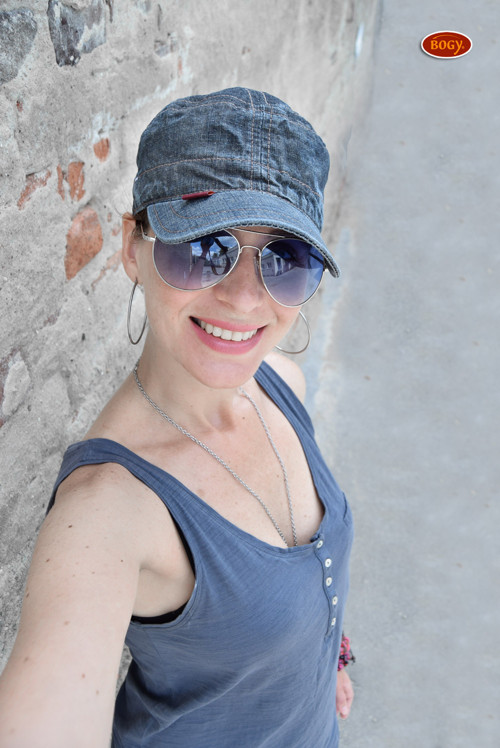 Unisex kšiltovka s pevným kšiltem, modrošedý fidel — foto 2