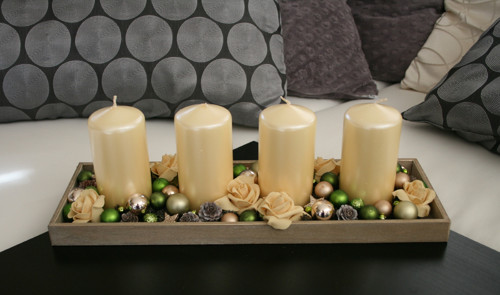 Adventní svícen v béžovozelené — foto 3