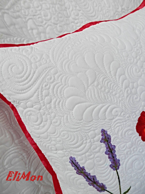 Quilt polštář...máky s levandulí — foto 5