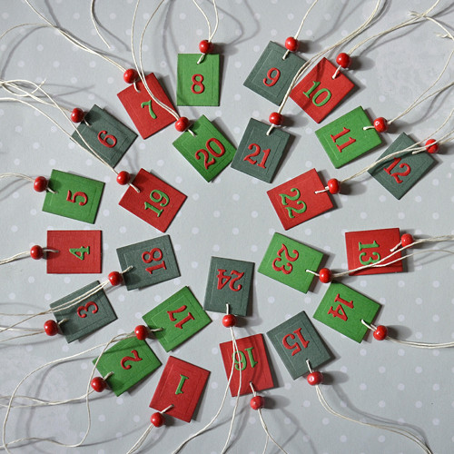 Cedulky na adventní kalendář + krabička — foto 2