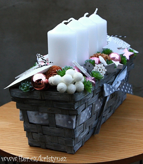 Adventní svícen ve stylu Provance — foto 3