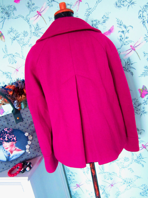 Kabátek sáčko retro fuchsia — foto 5