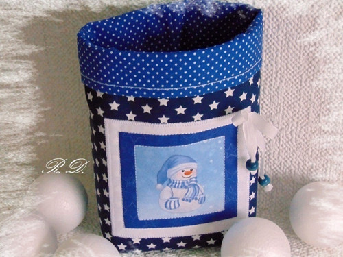 Sněhulák ... bavlněný košíček — foto 2