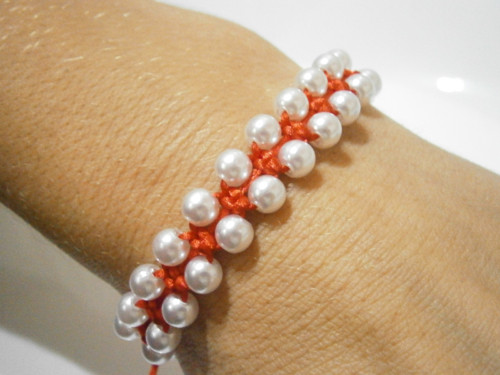 Perličkový náramek (macramé/unisex) — foto 2