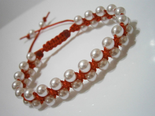 Perličkový náramek (macramé/unisex) — foto 4