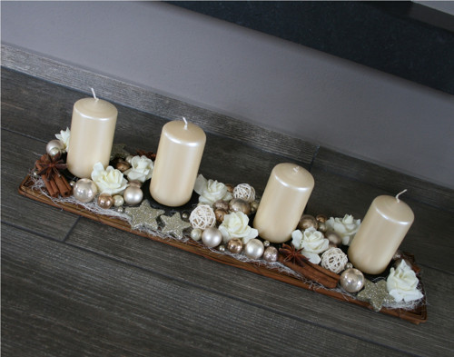 Adventní štola maxi krémová — foto 4