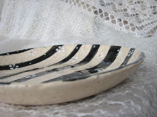 Nádobí - černokrémová miska keramická 19 cm — foto 3