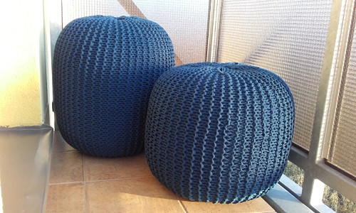 MEGA PUFF "modrý"/průměr-52,výška-42cm/ — foto 2