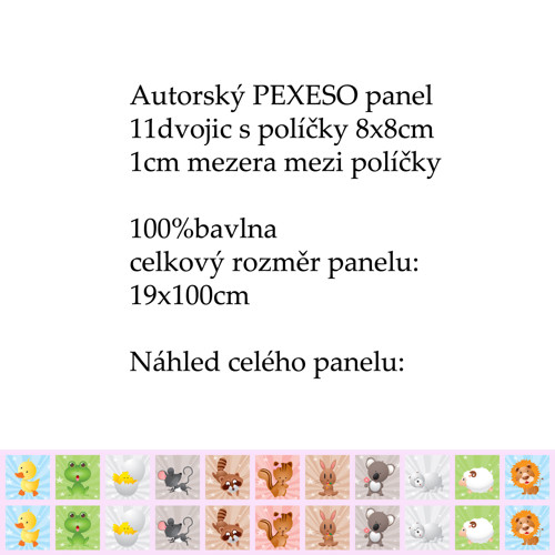 PEXESO panel 8x8cm, 11 dvojic: CUTE — foto 2