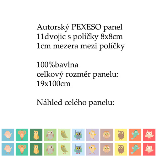 PEXESO panel 8x8cm, 11 dvojic:SOVIČKY CORUJA — foto 2