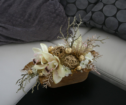 Vánoční ikebana zlatá — foto 2
