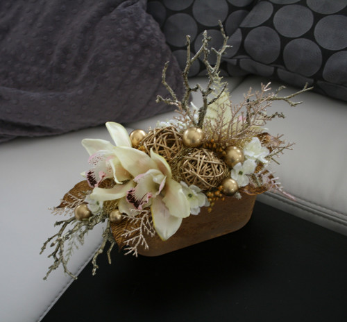 Vánoční ikebana zlatá — foto 5