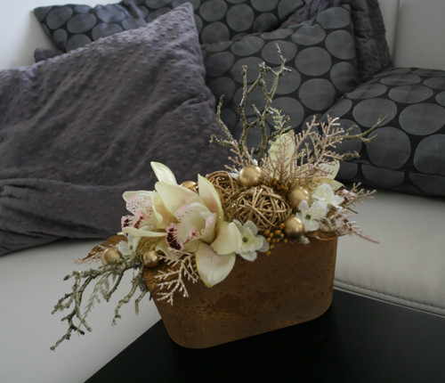 Vánoční ikebana zlatá — foto 6