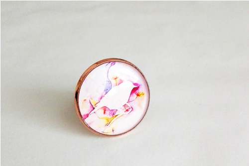 Rose gold prsten "aquarelle bird" — foto 2