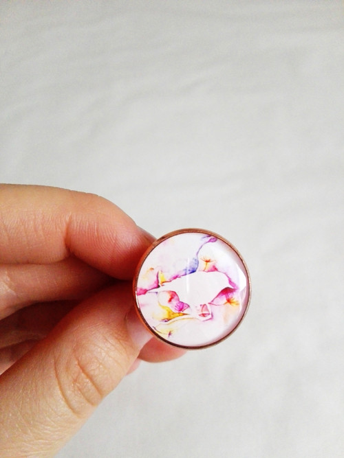 Rose gold prsten "aquarelle bird" — foto 5