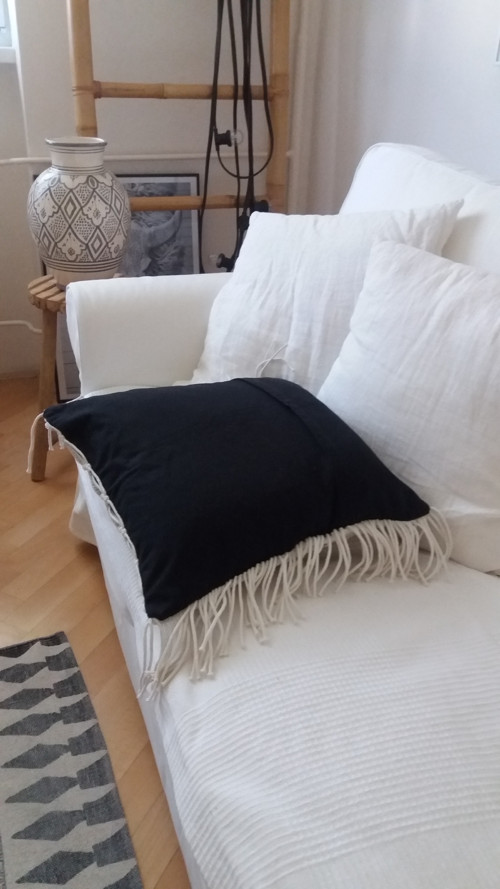 Macramé polštář s třásněmi + výplň -BOHO — foto 5