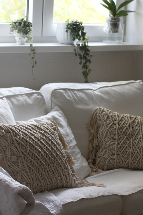 Macramé polštář s třásněmi + výplň ...BOHO — foto 5