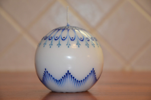 Svíčka bílo-modrá — foto 2