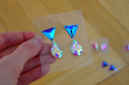 Náušnice Blue Holographic Drop — foto 2
