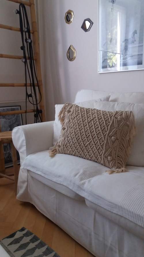 Macramě polštář s třásněmi + výplň...BOHO — foto 4