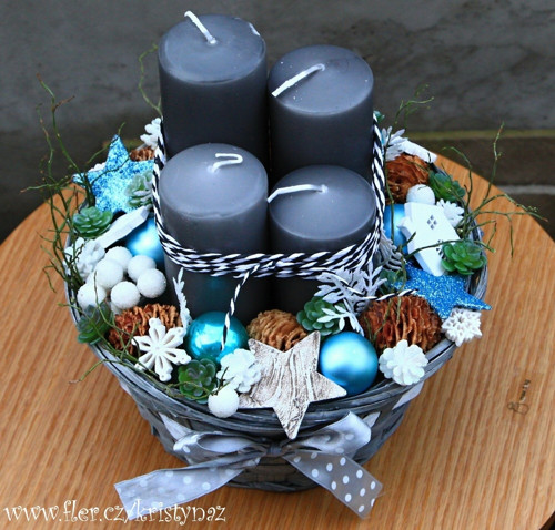 Adventní svícen v modré — foto 2