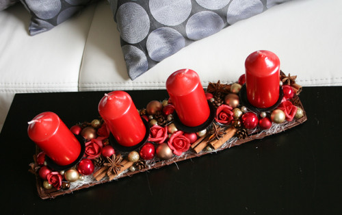 Adventní štola v červenohnědozlatá — foto 2