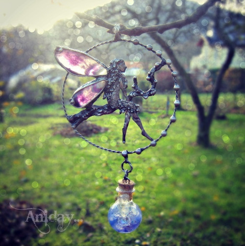 ... vílí amulet - ametyst chevron, křišťál ... — foto 6