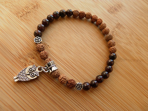 Náramek - rudraksha / jaspis — foto 2