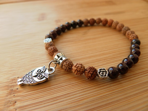 Náramek - rudraksha / jaspis — foto 3