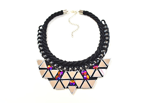 Náhrdelník Black Chain Mirror Triangles — foto 4