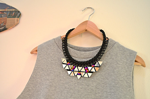 Náhrdelník Black Chain Mirror Triangles — foto 5
