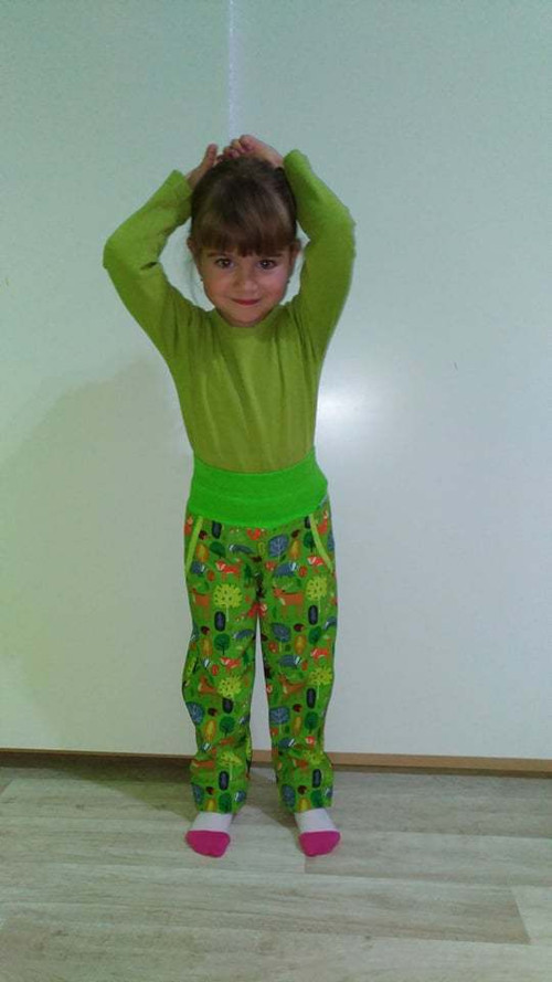 Softshellové kalhoty - Kytičkové - Vel.110 — foto 3