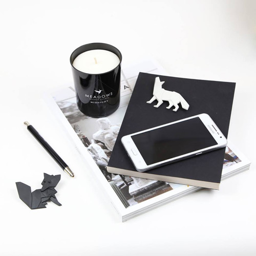 Brož origami černá KOČKA — foto 4