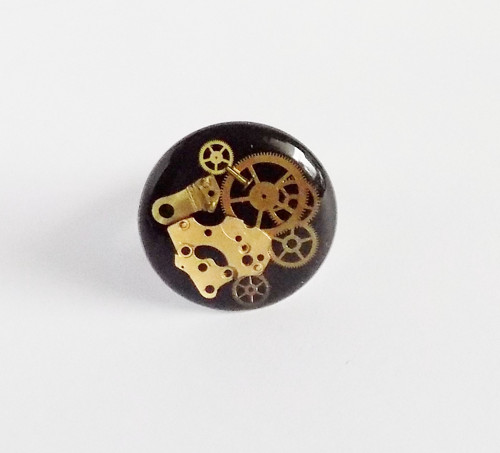 Maxi prstýnek steampunk - chirurgická ocel 20 mm — foto 2