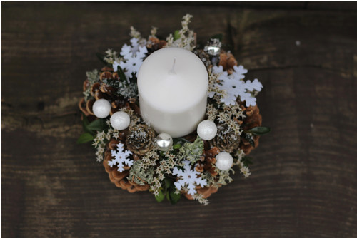 Adventní svícen bílý — foto 3