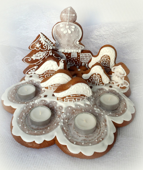 Vánoce - vesnička - adventní svícen — foto 2