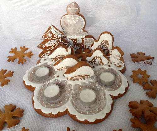 Vánoce - vesnička - adventní svícen — foto 3