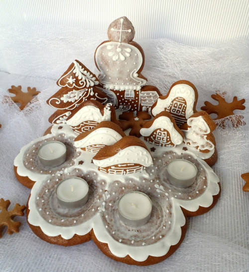 Vánoce - vesnička - adventní svícen — foto 5