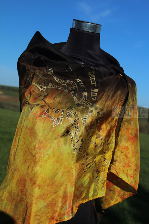 Hedvábí šátek - a la Klimt — foto 2