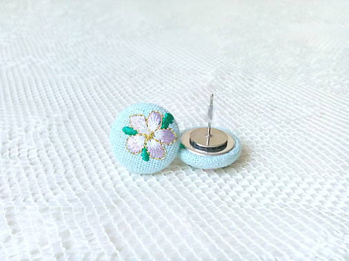 Flower earrings (baby blue) — foto 2