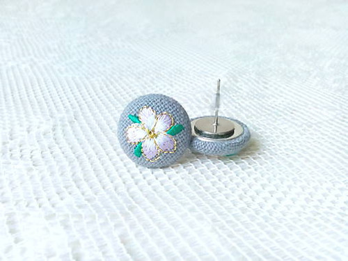 Flower earrings (grey) — foto 2