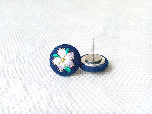 Flower earrings (dark blue) — foto 2