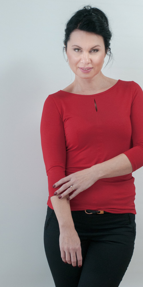 Dámské tričko tmavě červené — foto 2