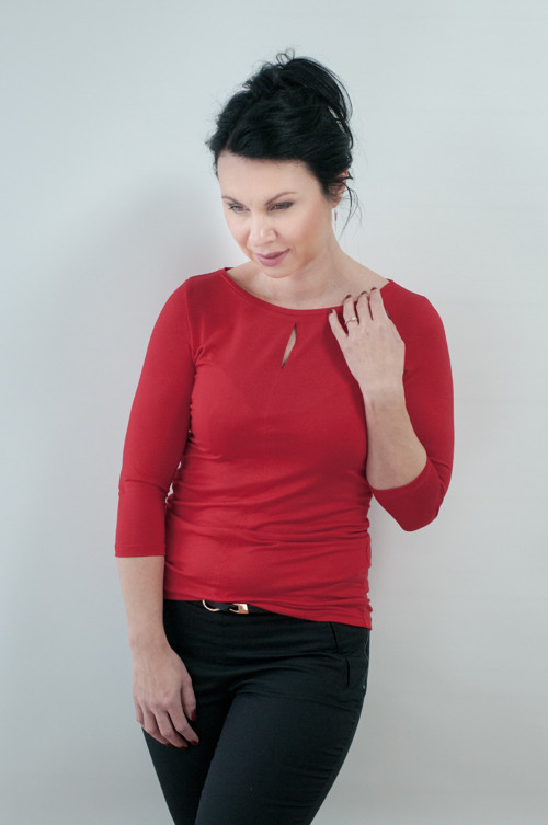 Dámské tričko tmavě červené — foto 4