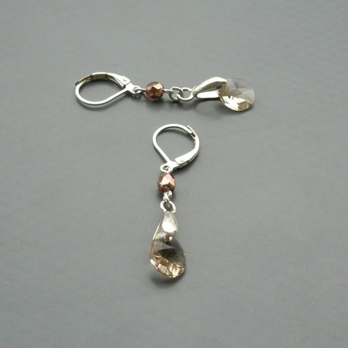 Béžové Swarovski slzy - náušnice — foto 2