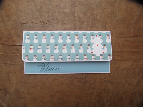 Vánoční obálka na peníze sněhuláci — foto 3