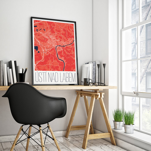 ÚSTÍ NAD LABEM, 50x70cm, moderní, červené — foto 2